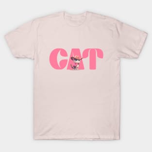 Cat with a pink cowboy hat T-Shirt